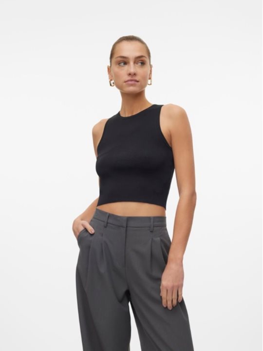 VMGINNY SL O-NECK CROP TOP NOO