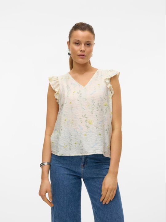 VMJOSIE SL V-NECK TOP WVN GA