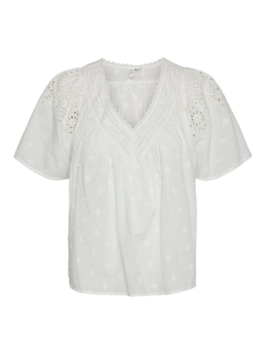 VMKAFFA S/S V-NECK TOP WVN BTQ