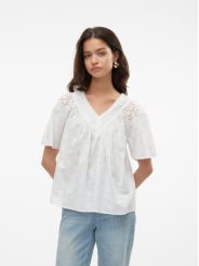 VMKAFFA S/S V-NECK TOP WVN BTQ