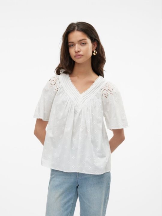 VMKAFFA S/S V-NECK TOP WVN BTQ