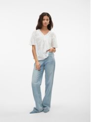 VMKAFFA S/S V-NECK TOP WVN BTQ