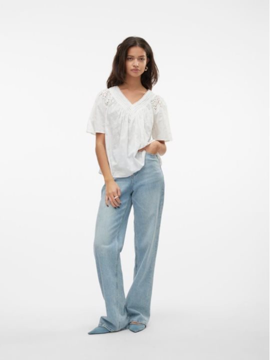 VMKAFFA S/S V-NECK TOP WVN BTQ