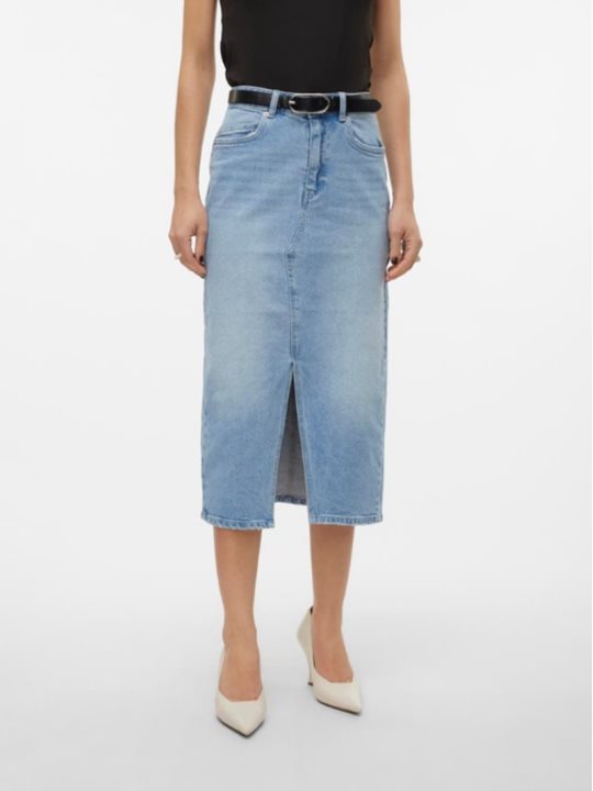 VMVERI HR CALF DENIM SKIRT GA 